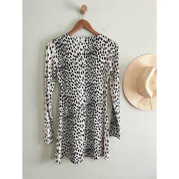 Reformation | Kenmare Long Sleeve Knit Minidress In Cheetah | Sz S - Picture 8 of 8